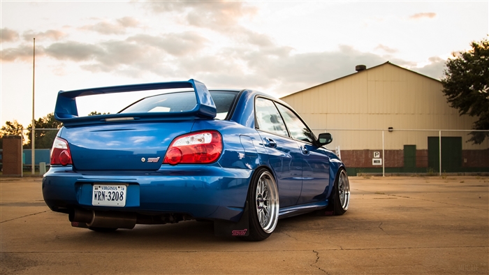 Blue Subaru Impreza WRX STI 4K