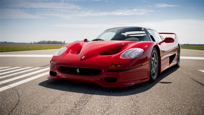 Red Ferrari F50 on a Racetrack 4K