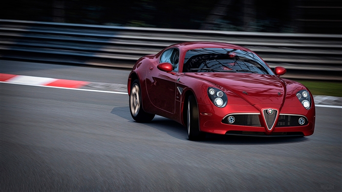 Red Alfa Romeo 8C Competizione 4K