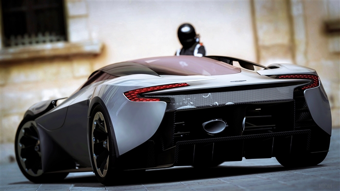 Aston Martin sports car rear view 4K