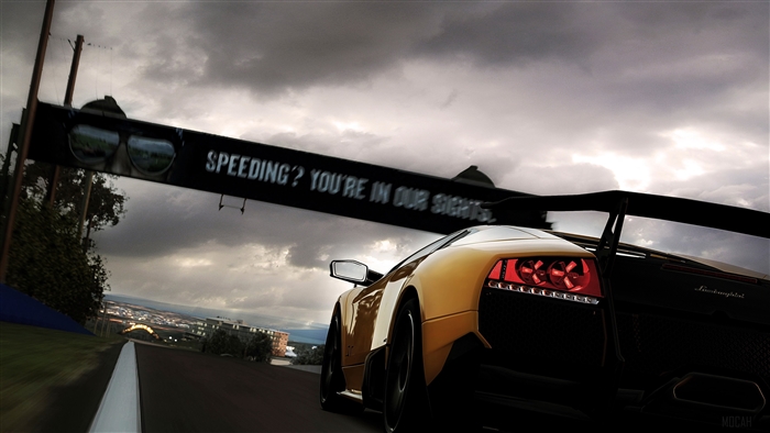 Yellow Lamborghini on a Race Track