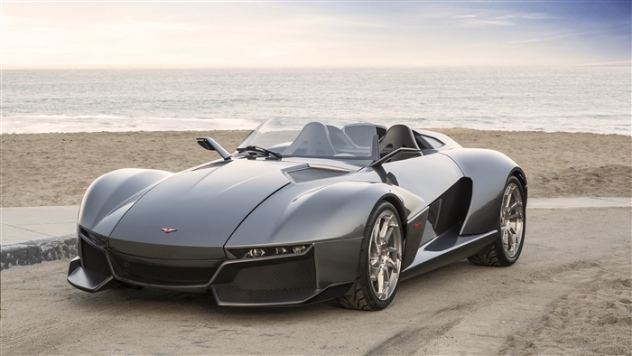Rezvani Beast supercar on a beach