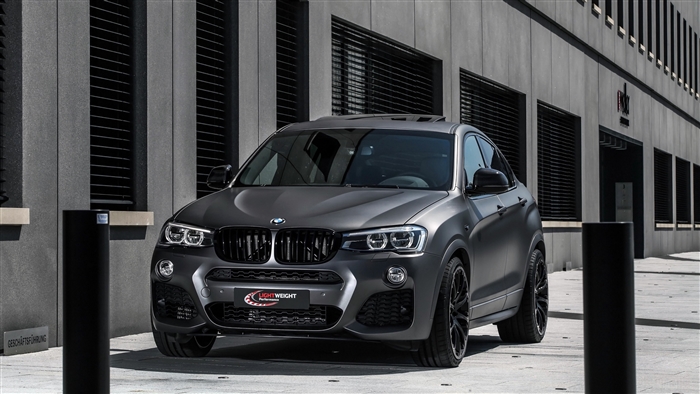 Matte Gray BMW X4 F26 Front View 4K