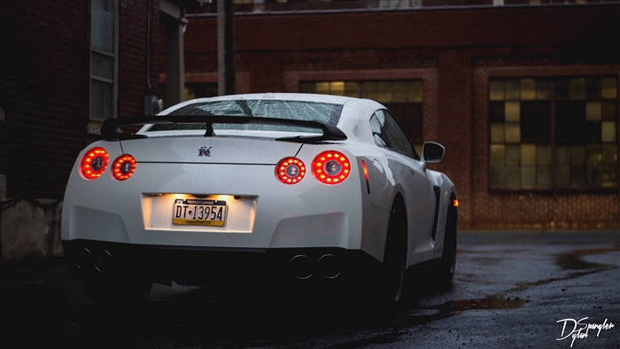 White Nissan GT-R with Pennsylvania License Plate