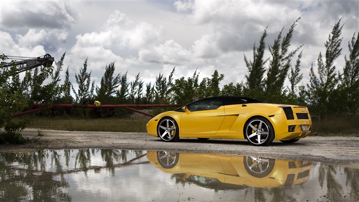 Yellow Lamborghini Gallardo LP560-4 Spyder 4K