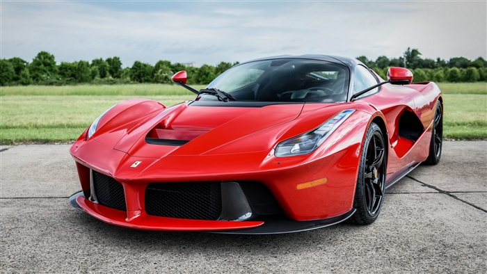 Red Ferrari LaFerrari Front View 4K