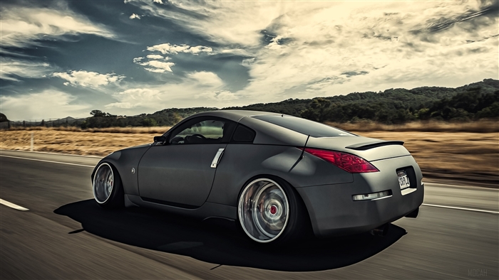 Nissan 350Z in motion on a road