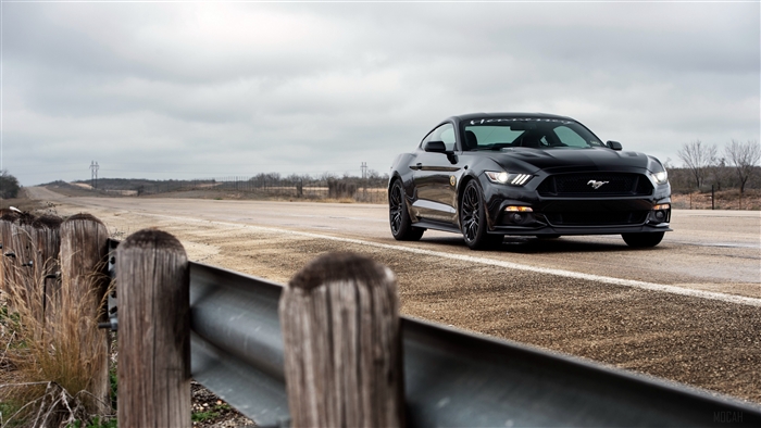 Black Hennessey HPE700 Ford Mustang GT on a Road