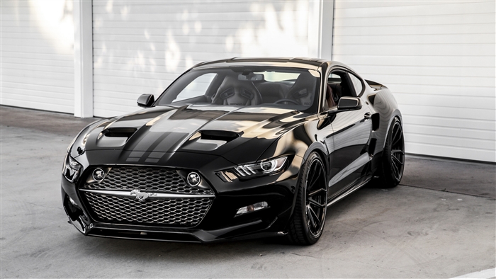 Black Ford Mustang 4K