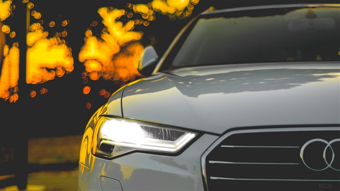 Audi car front view motion blur 4K