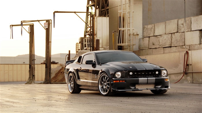 Black Ford Mustang Shelby CS8 2008 4K