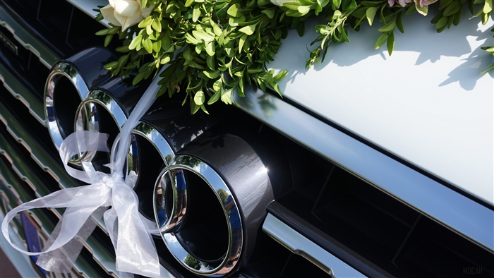 Audi Q7 car grille with floral decoration