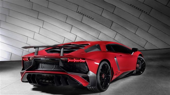 Red Lamborghini Aventador LP 750-4 4K
