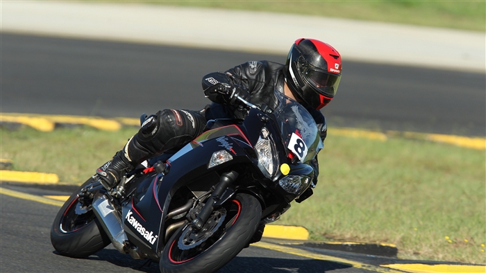 Kawasaki Ninja Motorcycle Racer on Track