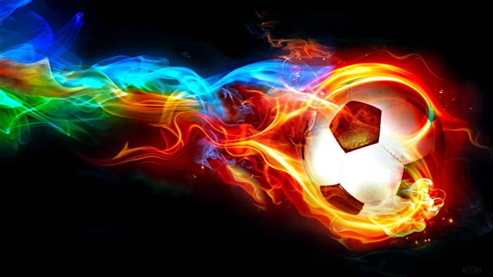 Colorful Football Flame Digital Art