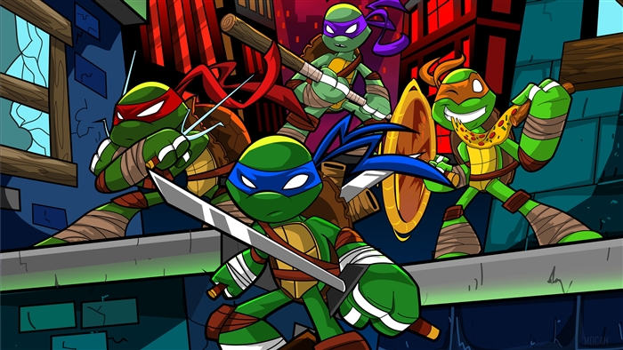 Teenage Mutant Ninja Turtles in a City