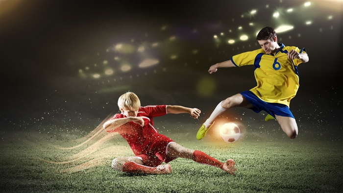 Soccer players in action on a field 4K