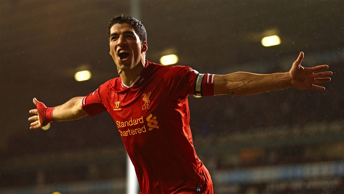 Luis Suarez celebrating a goal