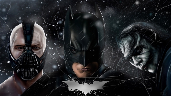 Batman, Joker, and Bane from The Dark Knight 4K