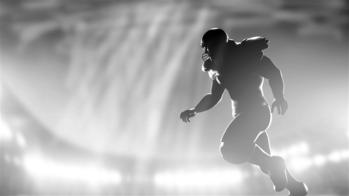 Silhouette of a football player running