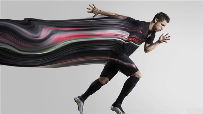 Cristiano Ronaldo running with motion blur effect