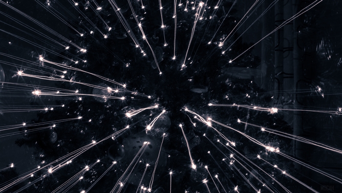 Fireworks sparks on dark background 4K