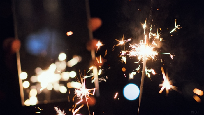 Sparklers and bokeh 4K