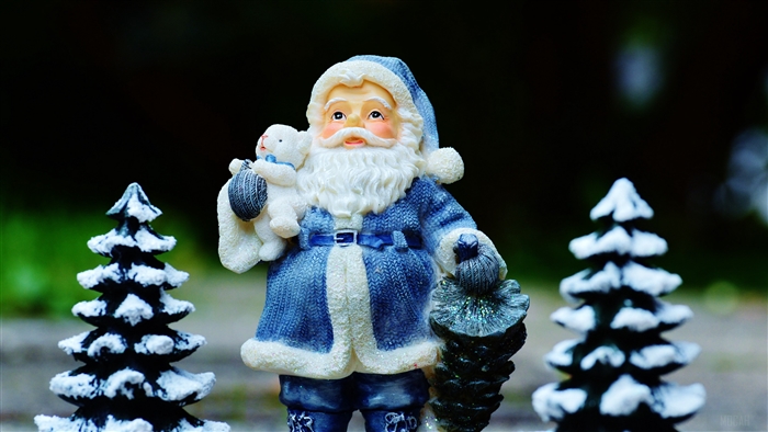Santa Claus with Christmas Trees 4K