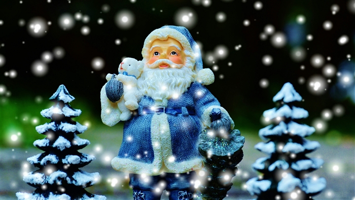 Santa Claus with Christmas Trees and Snow 4K