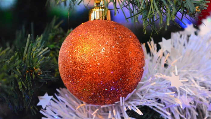 Orange glitter Christmas ball decoration