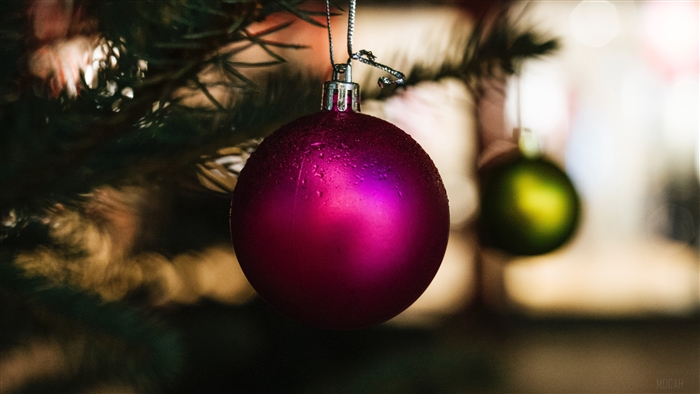 Christmas ornaments on a tree 4K