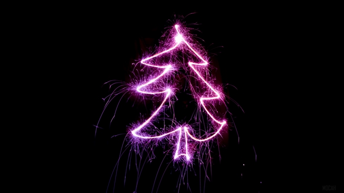 Christmas Tree Made of Sparklers 4K