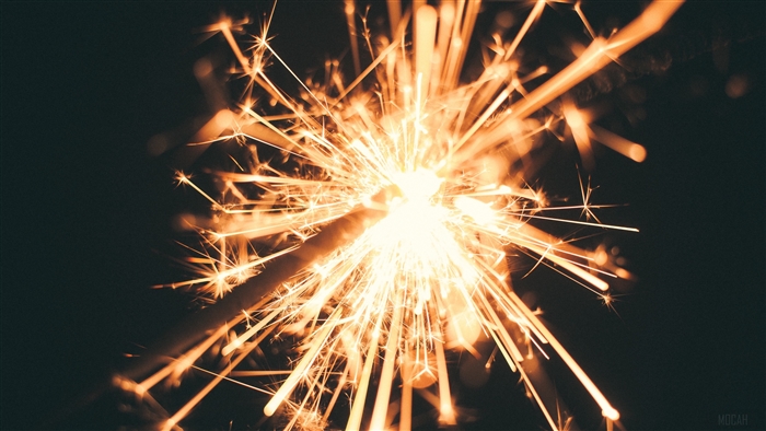 Sparkler with bright sparks 4K