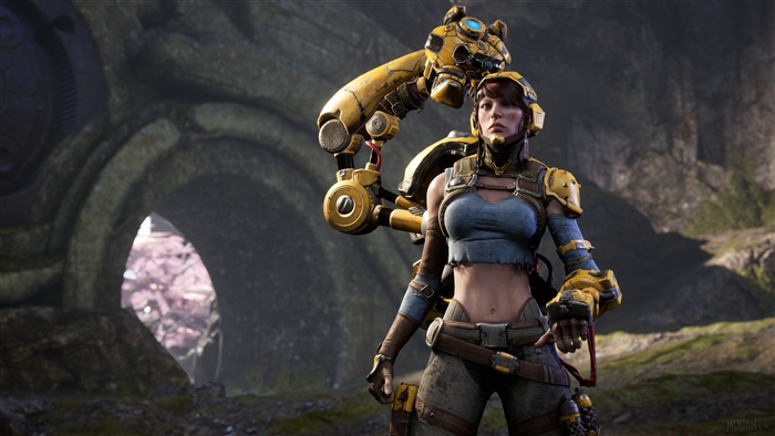 Paragon character with robotic arm