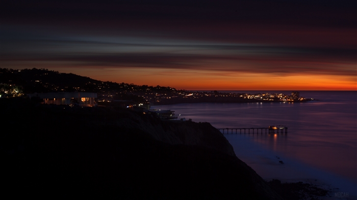 Scripps Beach Stunning Night Sunset 4K