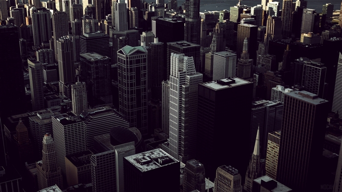Chicago skyscrapers from a top view in 4K