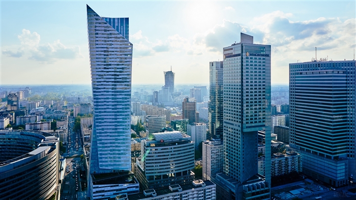 Skyscrapers and buildings in a metropolis 4K