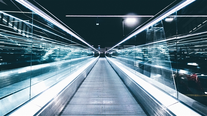 Escalator at Lodz Fabryczna Railway Station, Poland 4K