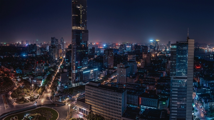 Night cityscape of Nanjing, China 4K