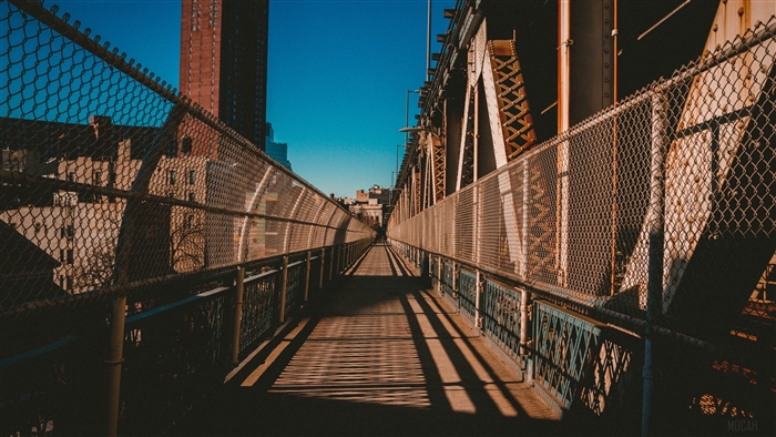Bridge with metal rail and crossing 4K