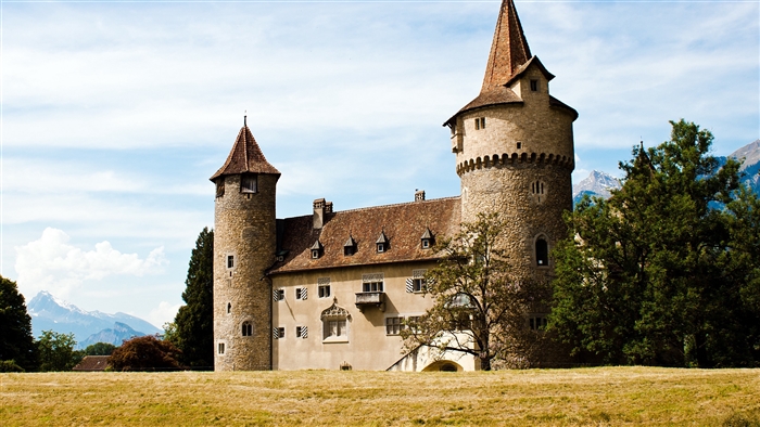 Gothic Castle Architecture in Switzerland 4K