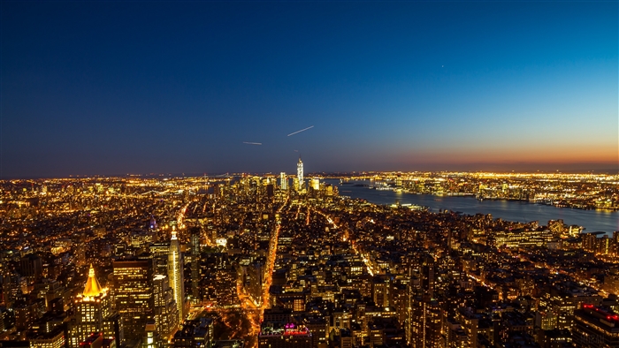 New York City Skyline at Night 4K