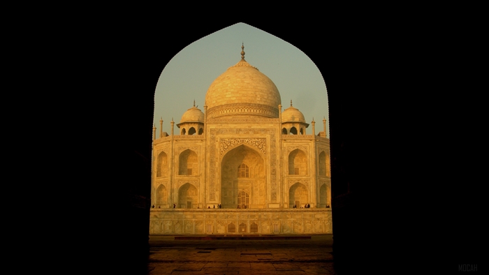 Taj Mahal through an archway