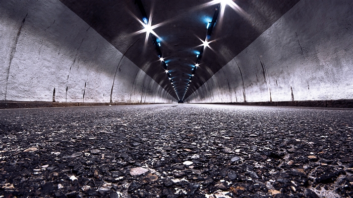 Road in a tunnel at night 4K