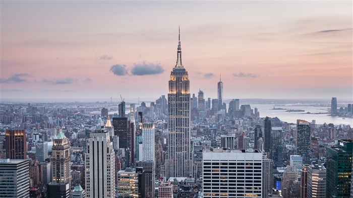 Empire State Building and New York City Skyline 4K