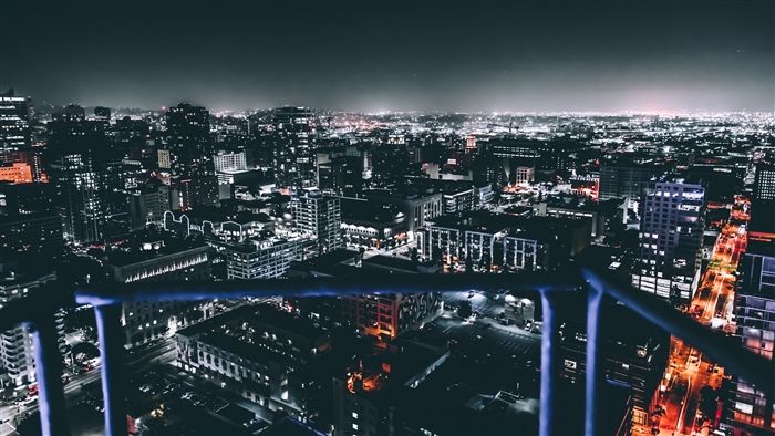 Night cityscape of Los Angeles, United States 4K