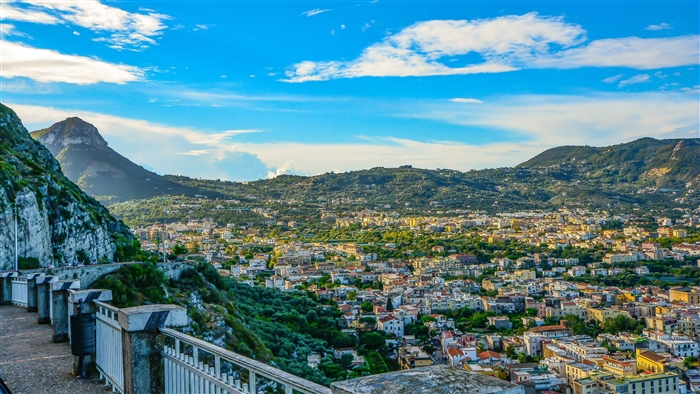 Amalfi, Italy: Mountainous Landscape with Town and Architecture 4K