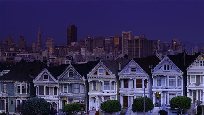 San Francisco Painted Ladies at Dusk
