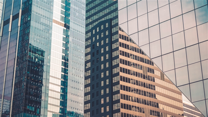 Modern glass skyscrapers in Chicago 4K