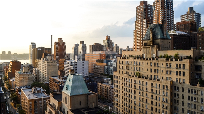 New York City skyline with buildings and skyscrapers 4K